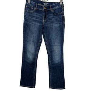Maurices‎ Womens Size 4 Short Low Rise Dark Wash Bootcut Jeans Cotton Blend